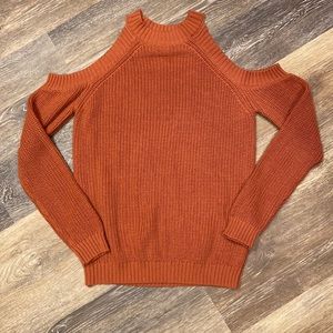 Open shoulder knit sweater